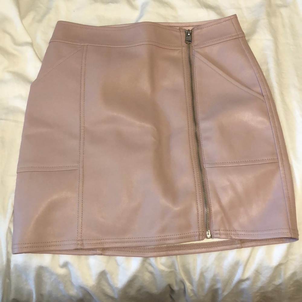 express pink leather skirt